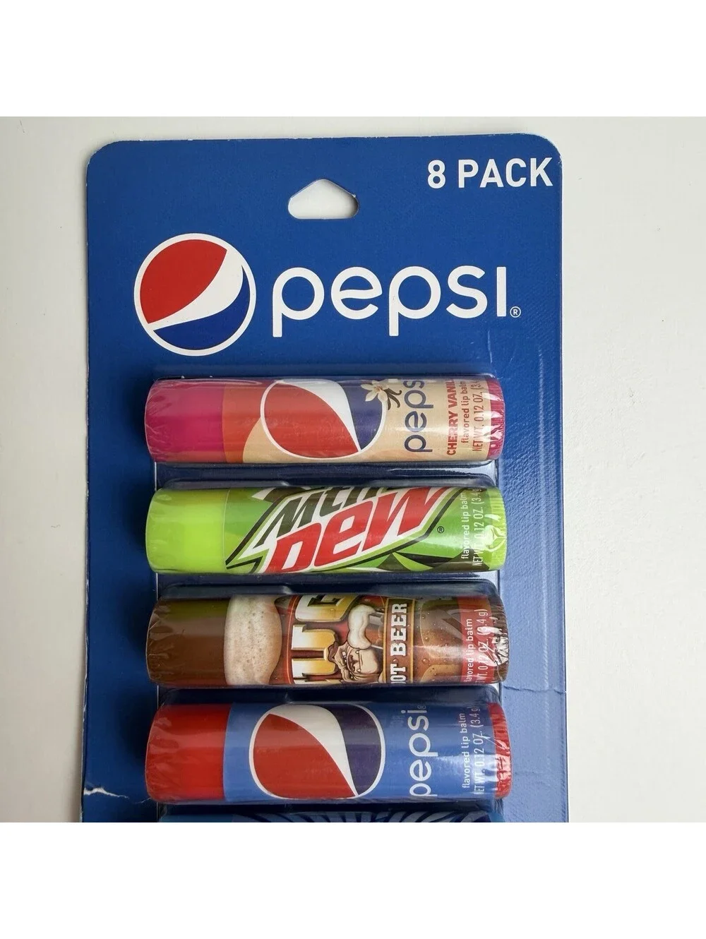 Taste Beauty Pepsi 8 Pack Flavored Lip Balm Soda Mountain Dew New Sealed